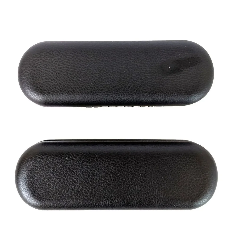Oakley Hard Shell Eyeglass Case Lot of 2 Black Faux Leather + Soft Logo Cloth